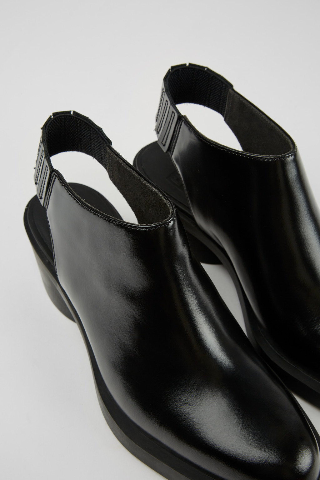 Bonnie Black leather heels for women