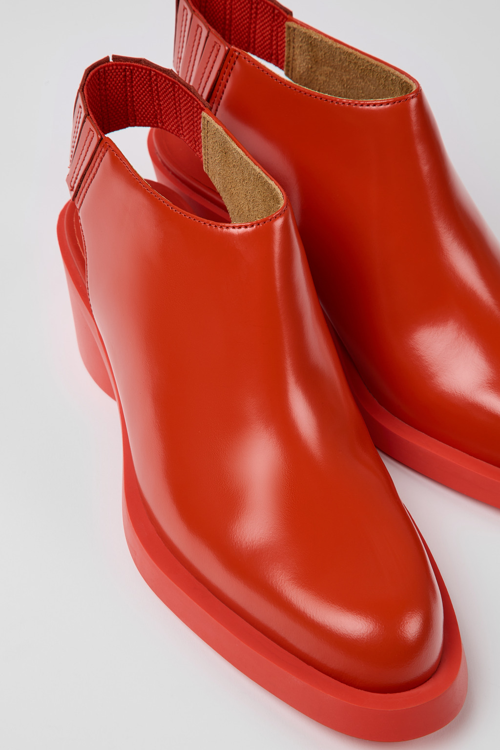Bonnie Red leather heels for women