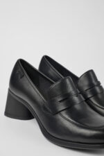 Kiara Black leather heels