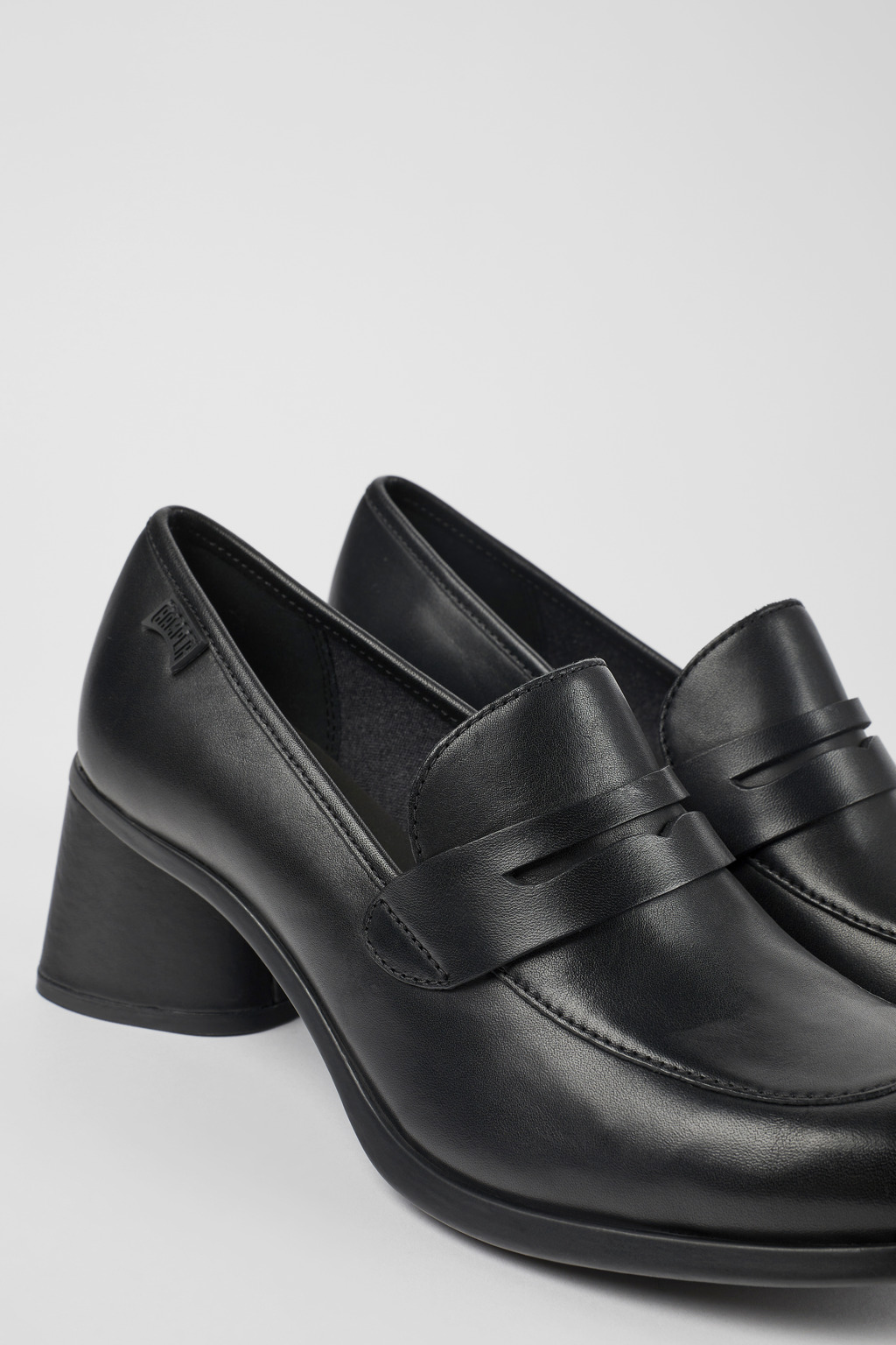 Kiara Black leather heels