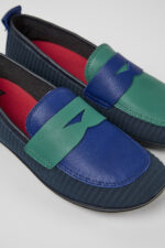 Twins Blue and green recycled leather shoes for women