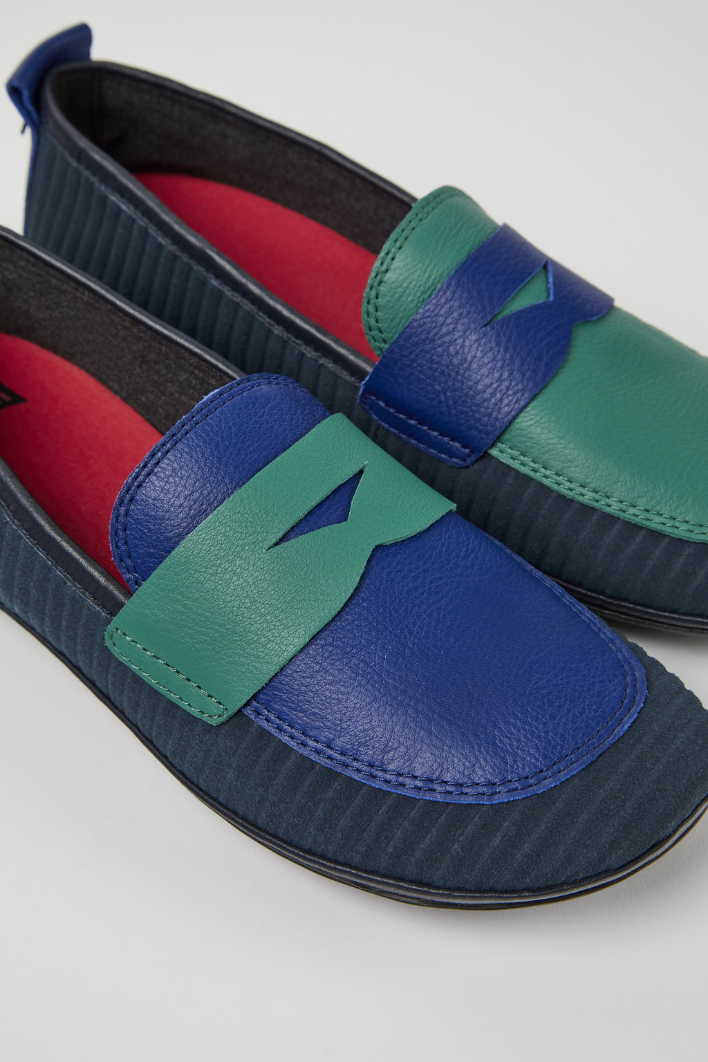 Twins Blue and green recycled leather shoes for women