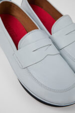 Right Gray Leather Loafer for Women