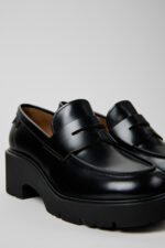 Milah Black Leather Moccasins for Women.