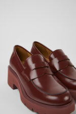 Milah Burgundy leather loafers for women