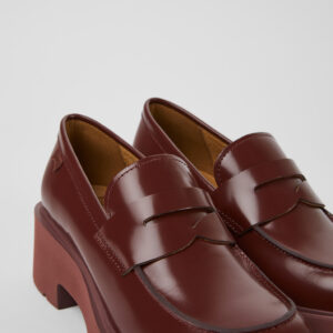 Milah Burgundy leather loafers for women
