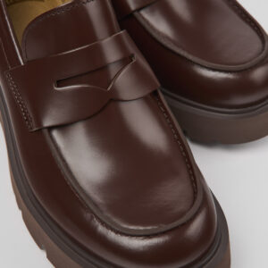 Milah Burgundy leather loafers for women