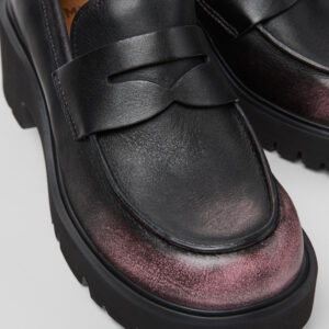 Milah Black Leather Moccasins for Women.