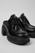 Thelma Black leather mules for women