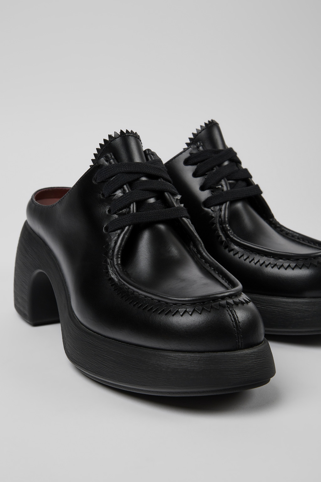 Thelma Black leather mules for women