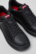 Runner K21 Black Leather Shoes for Women.