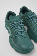Karst Green leather and textile sneakers for women