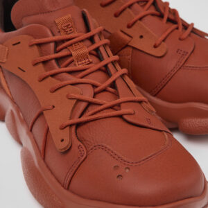 Karst Red leather and textile sneakers for women