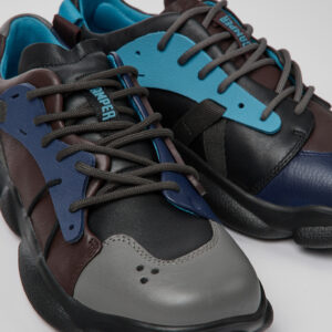 Twins Multicolored leather and textile sneakers for women
