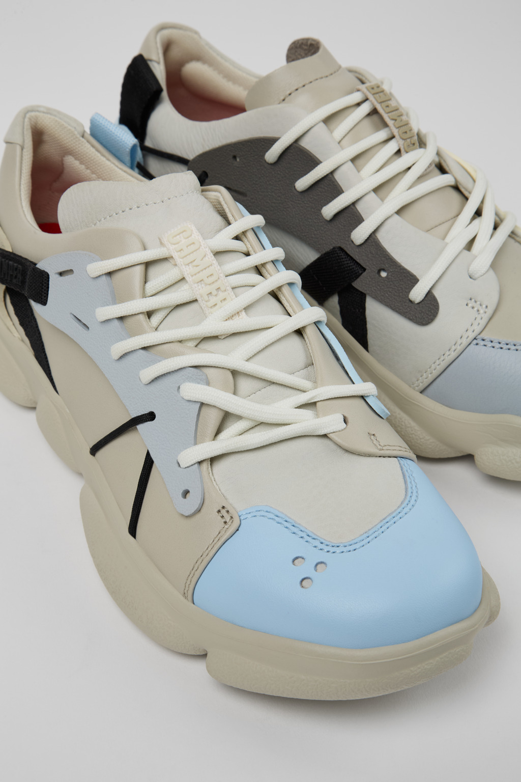 Twins Multicolored leather and textile sneakers for women