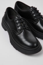 Walden Black leather lace-up shoes for women