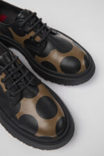 Twins Black and brown leather shoes for women