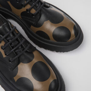 Twins Black and brown leather shoes for women