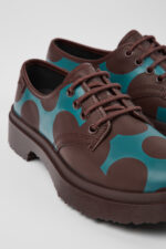 Twins Burgundy and blue leather shoes for women