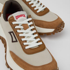 Drift Trail Gray Recycled PET and Leather Sneakers for Women.