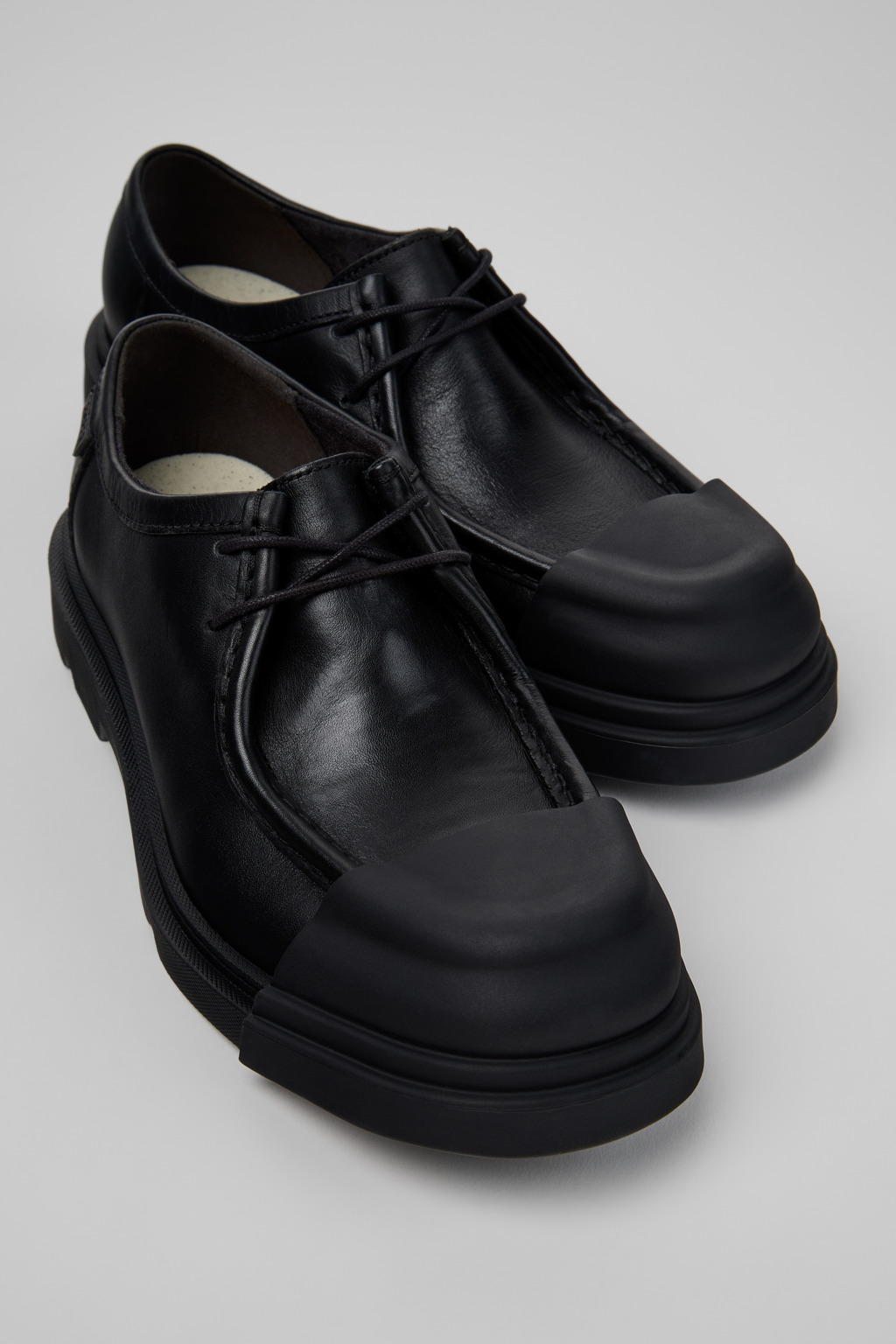 Junction Black Leather Shoes for Women.
