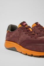 Drift Burgundy and orange textile and nubuck sneakers for women