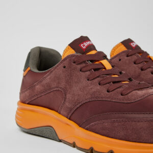 Drift Burgundy and orange textile and nubuck sneakers for women