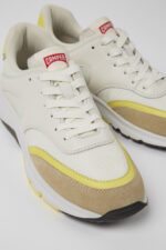 Drift White and beige textile and leather sneakers for women