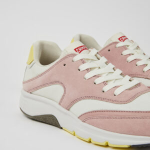 Drift White and pink textile and nubuck sneakers for women