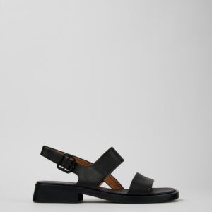 Dana Black Leather Sandals for Women.