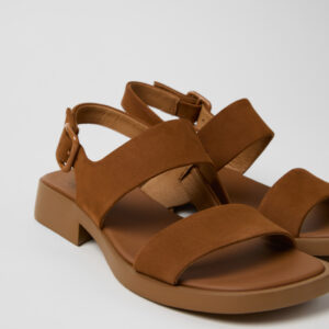 Dana Brown Nubuck Leather Sandals for Women.