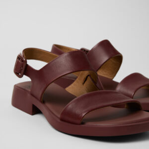 Dana Burgundy Leather Sandals for Women.