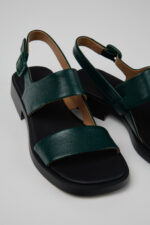 Dana Dark green Leather Sandals for Women.
