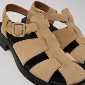 Dana Beige Nubuck Sandals for Women.