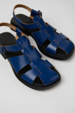 Dana Blue Leather Sandals for Women.