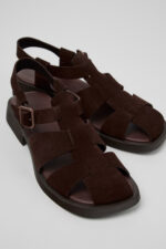 Dana Brown Suede Sandals for Women.