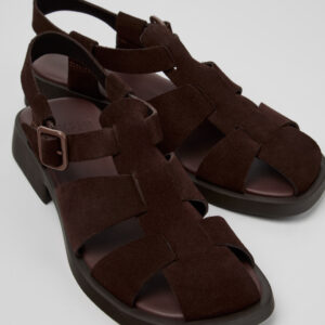 Dana Brown Suede Sandals for Women.