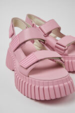 BCN Pink Leather Sandals for Women.