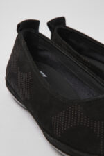 Twins Black nubuck ballerinas for women