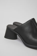 Kiara Black leather mules for women