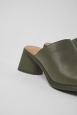 Kiara Green leather mules for women