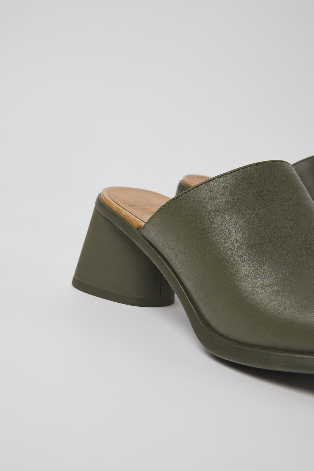 Kiara Green leather mules for women
