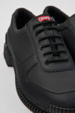 Pix Black leather and recycled PET shoes for women