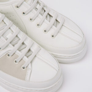 Twins White multicolored recycled leather sneakers for women