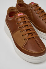 Twins Red Full Grain Sneakers for Women.