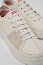 Twins Gray Leather and Nubuck Sneakers for Women.