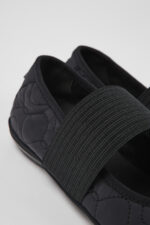 Right Black textile ballerinas for women