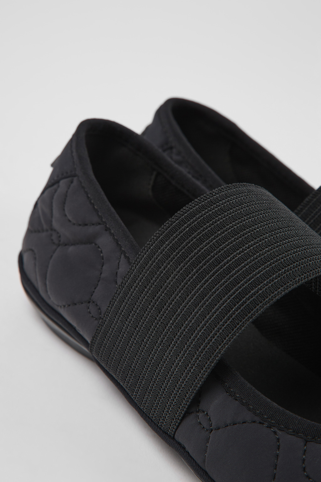 Right Black textile ballerinas for women