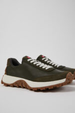 Drift Trail VIBRAM Green leather and nubuck sneakers for women