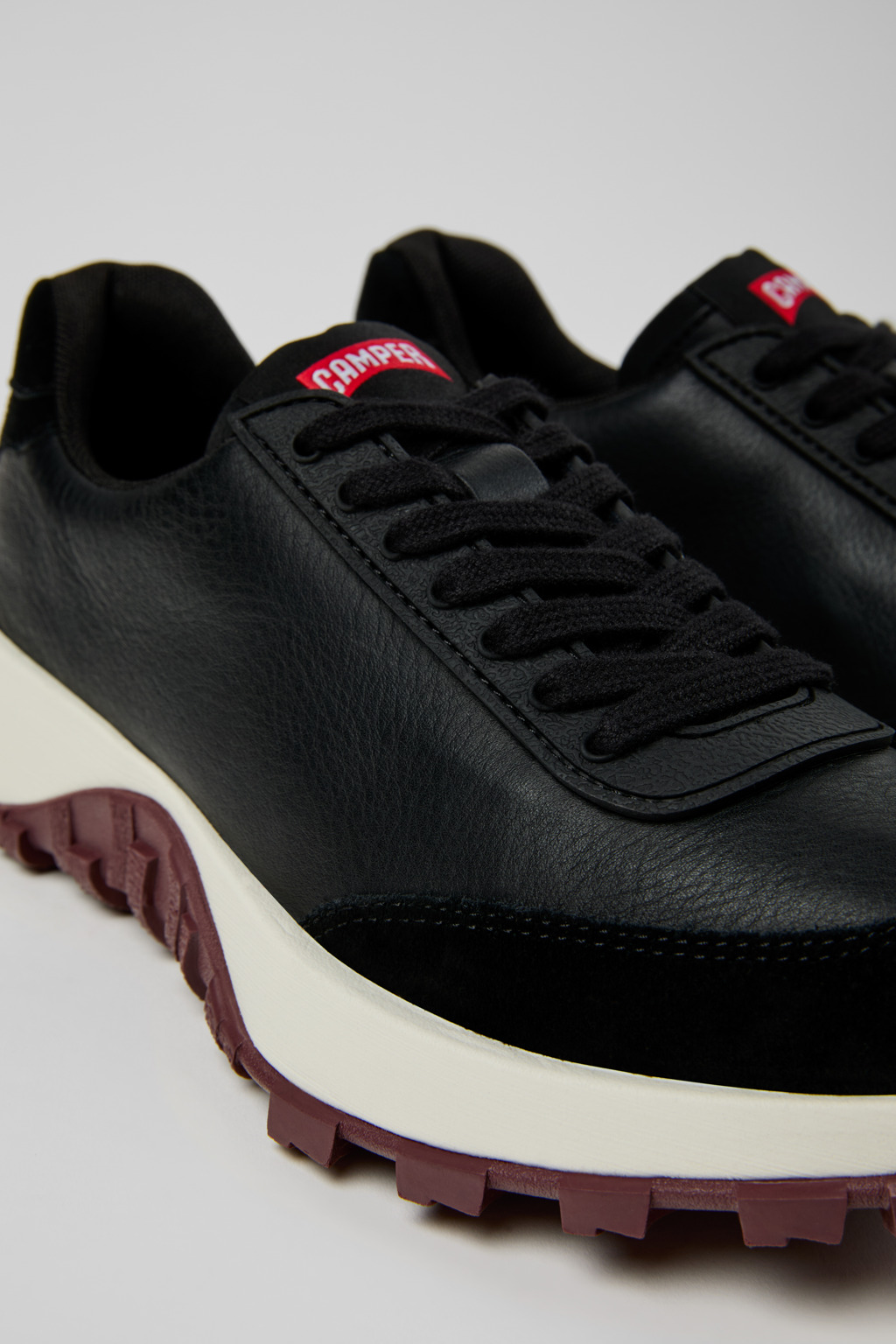 Drift Trail Black Leather and Nubuck Sneakers for Women.
